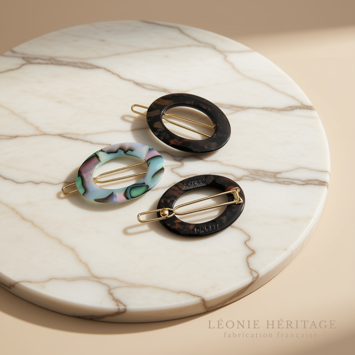 Petite barrette cheveux fermoir tige boule