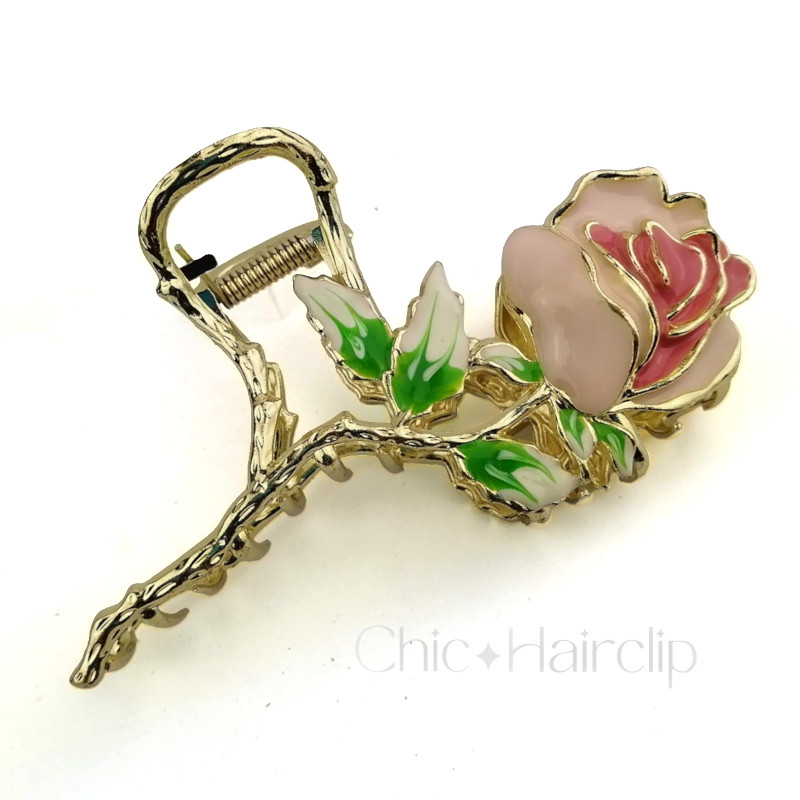 Pince cheveux fleur en métal Sybil