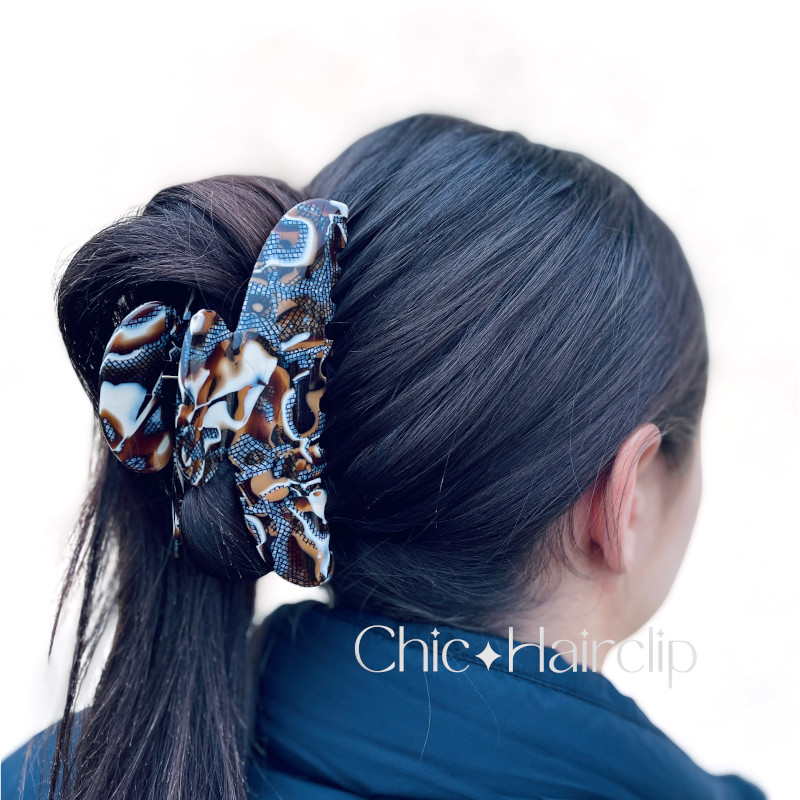 Grande pince cheveux caramel pince XXL qualité fait main en France Makeba