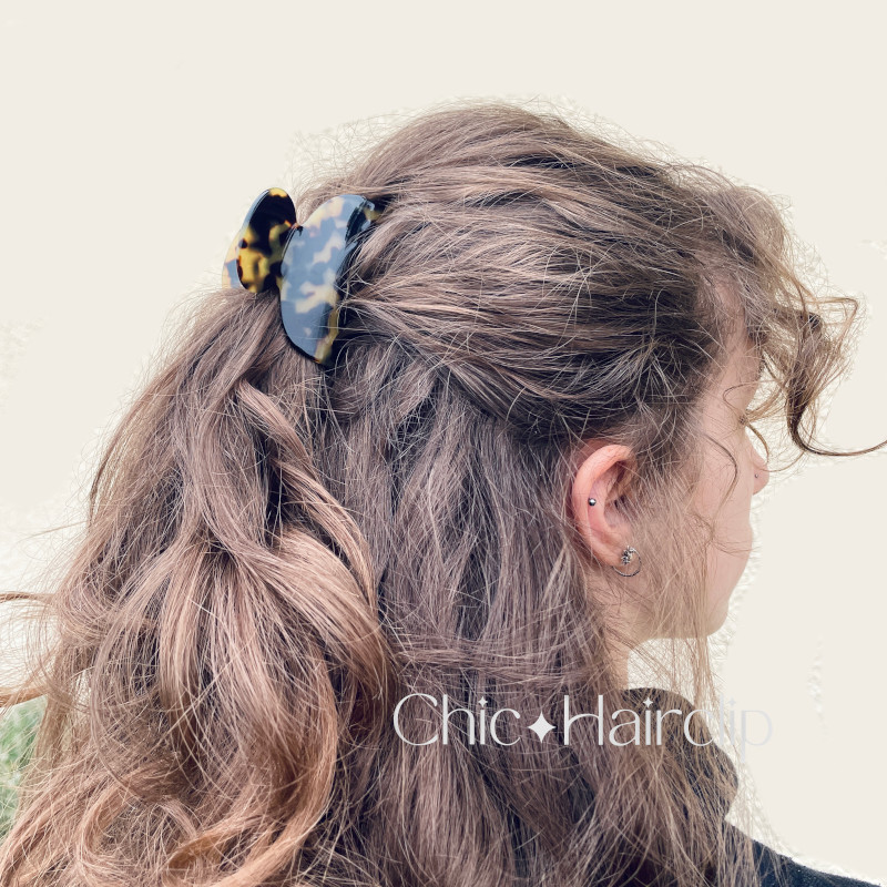 Pince a cheveux noire ou écaille qualité fait main en France - Yoko