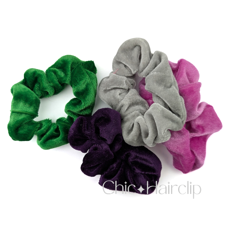 Lot élastiques chouchous cheveux en velours
