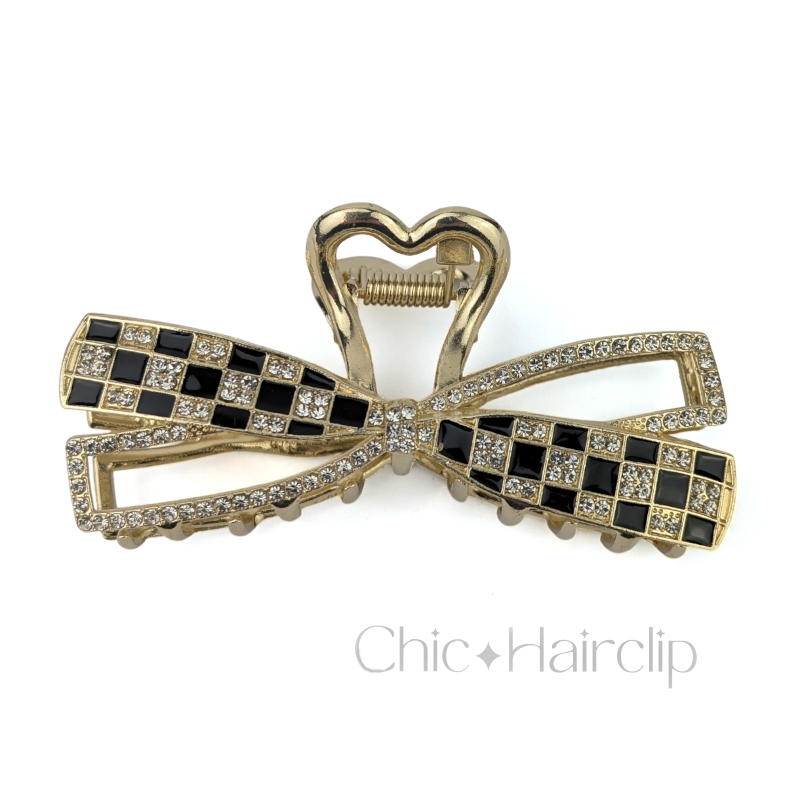 Pince cheveux chic en métal décor original avec strass