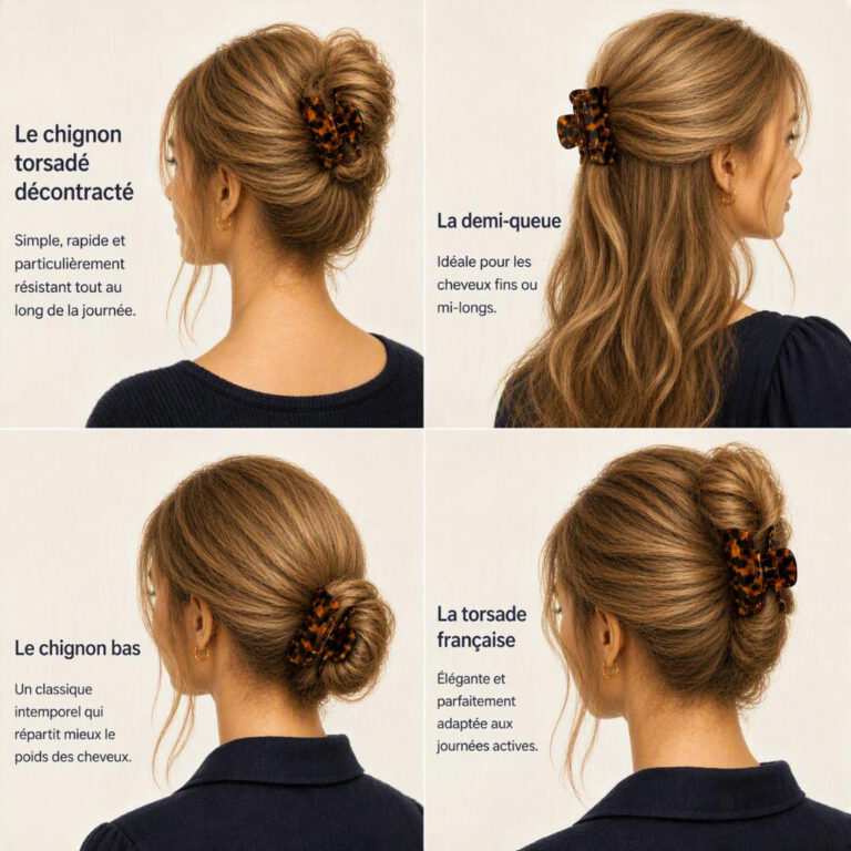 Coiffure avec une pince cheveux
